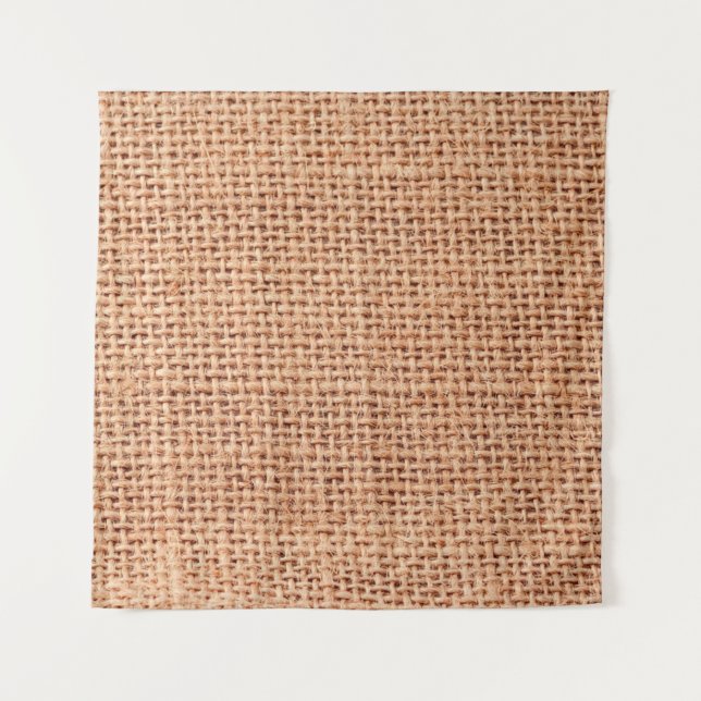 Jute bag sack beige colour brown tapestry (Front)
