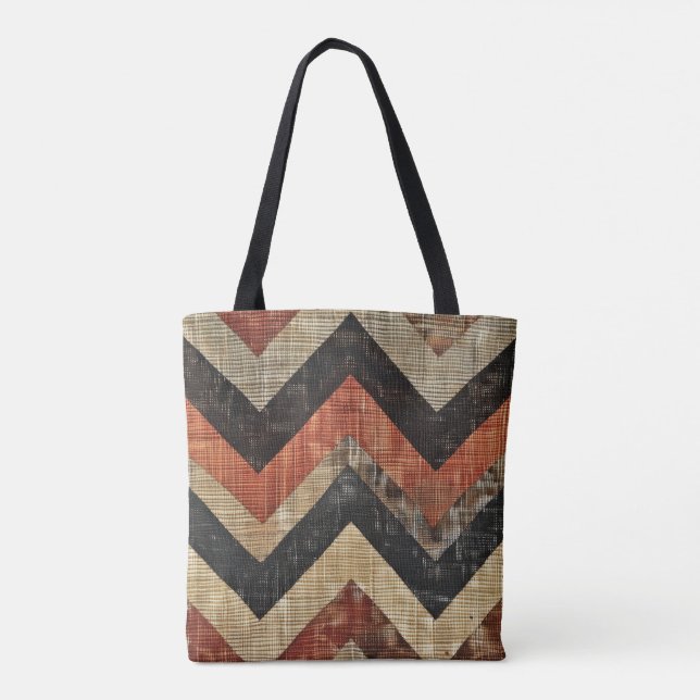Jute Chevron Tote Bag (Back)