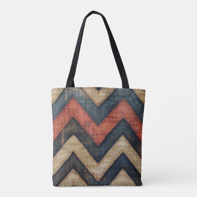 Jute Chevron Tote Bag (Back)