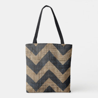 Jute Chevron Tote Bag