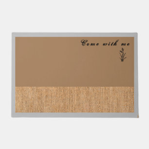 Jute fabric grey border ashes golden custom doormat