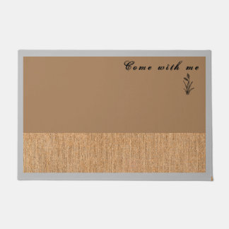 Jute fabric grey border ashes golden custom doormat