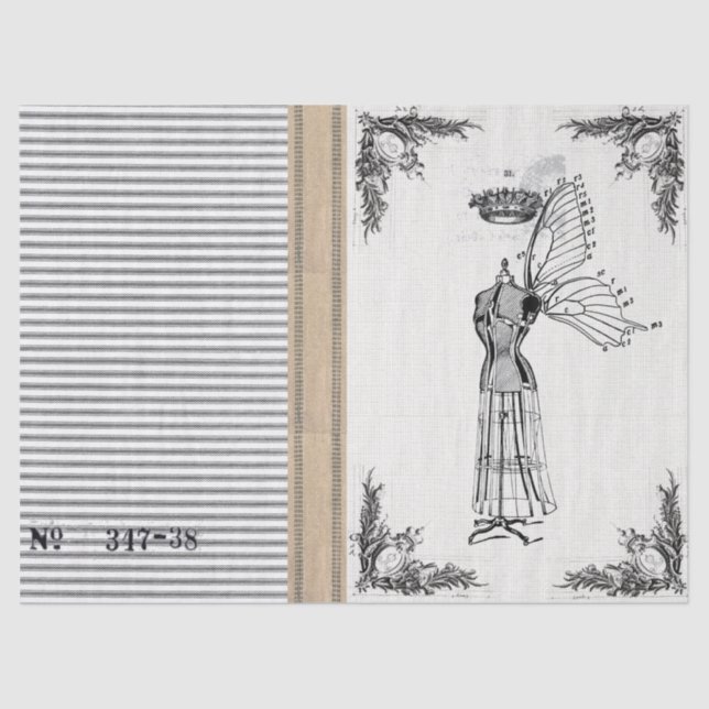 Jute Ticking Dress Form Fairy Tissue Tissue Paper (Front)