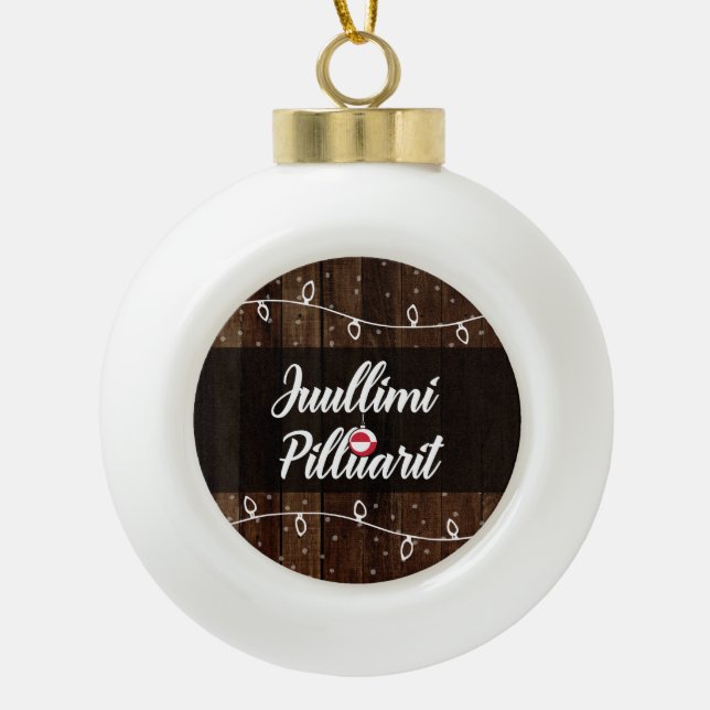 Juullimi Pilluarit Greenlandic Merry Christmas Ceramic Ball Christmas Ornament (Front)