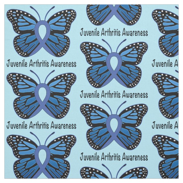 Juvenile Arthritis Butterfly Ribbon Fabric (Swatch)