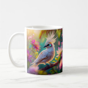 Juvenile Crested Blush Feather Dove Fantasy Bird Coffee Mug