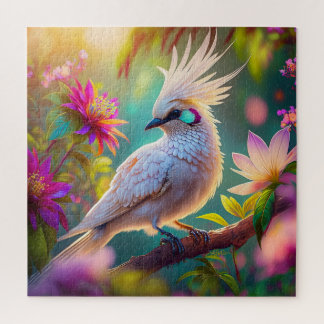 Juvenile Crested Blush Feather Dove Fantasy Bird Jigsaw Puzzle