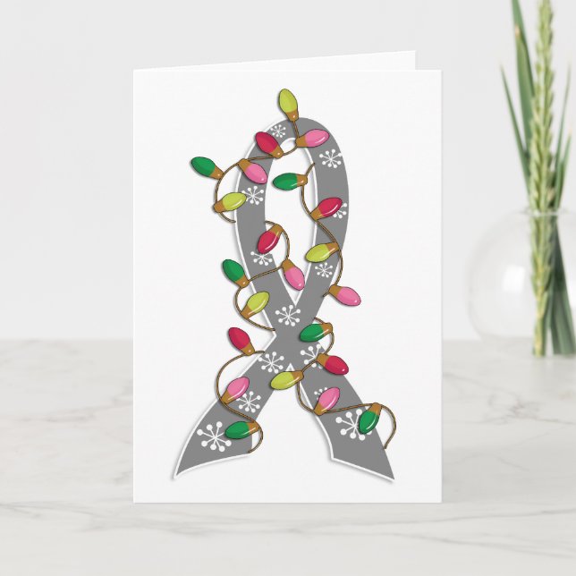 Juvenile Diabetes Christmas Lights Ribbon Holiday Card (Front)