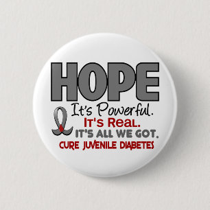Juvenile Diabetes HOPE 1 6 Cm Round Badge