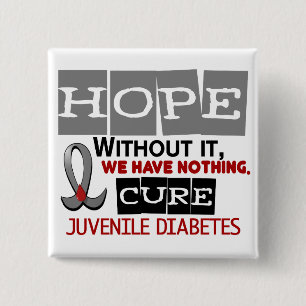 Juvenile Diabetes HOPE 2 15 Cm Square Badge