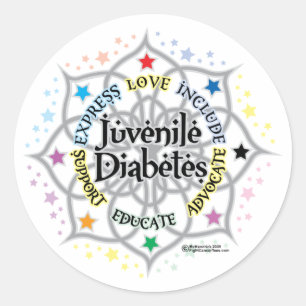 Juvenile Diabetes Lotus Classic Round Sticker