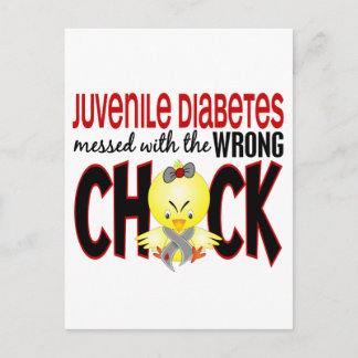 Juvenile Diabetes Messed With The Wrong Chick Postcard