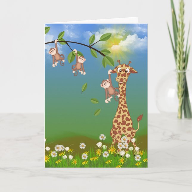 Juvenile Jungle Birthday Card (Front)