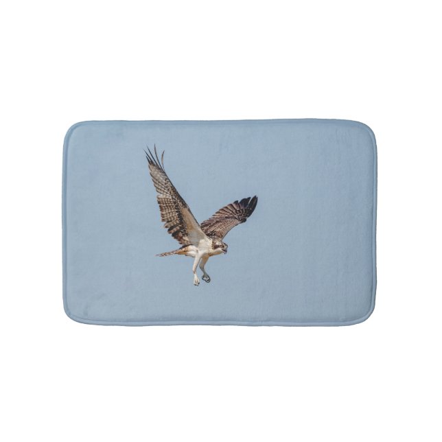 Juvenile Osprey in flight Bath Mat (Front)