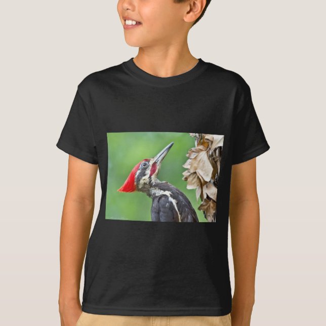 Juvenile Pileated Woodpecker Profile Gifts Apparel T-Shirt (Front)
