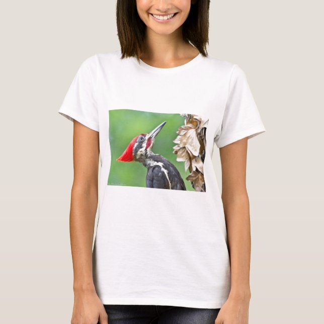 Juvenile Pileated Woodpecker Profile Gifts Apparel T-Shirt (Front)