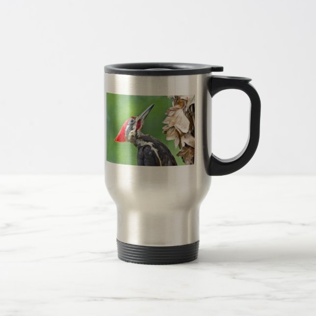 Juvenile Pileated Woodpecker Profile Gifts Apparel Travel Mug (Right)