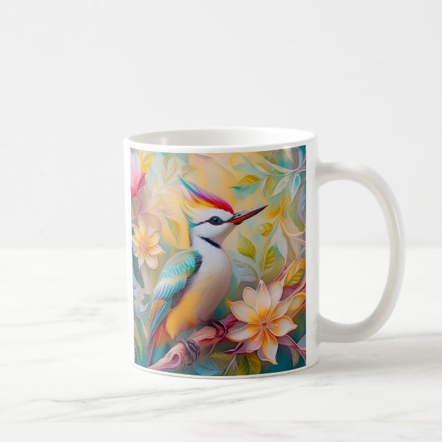 Juvenile Rainbow Woodpecker Fantasy Bird Coffee Mug (Right)