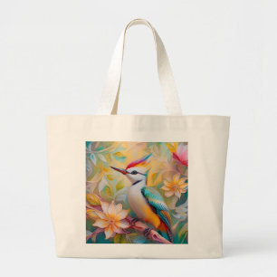 Juvenile Rainbow Woodpecker Fantasy Bird Large Tote Bag