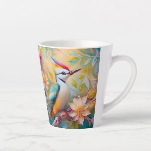 Juvenile Rainbow Woodpecker Fantasy Bird Latte Mug