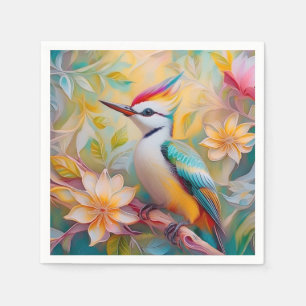 Juvenile Rainbow Woodpecker Fantasy Bird Napkin