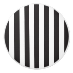 Juventus Torino stripes football club Italy black Ceramic Knob