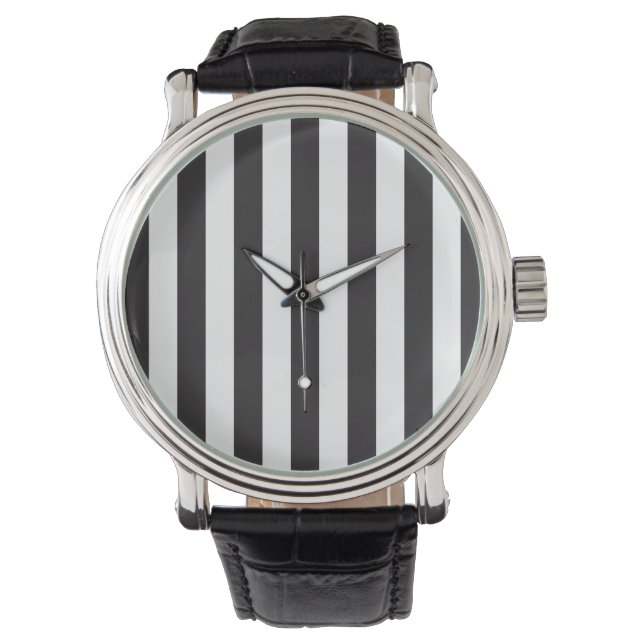 Juventus Torino stripes football club Italy black  Watch (Front)