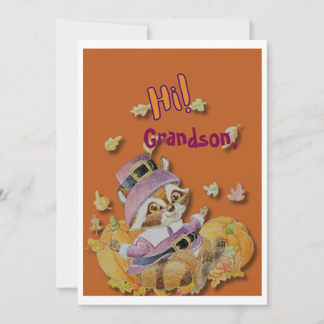 Juvinile Personalised Thanksgiving Holiday Card (Front)