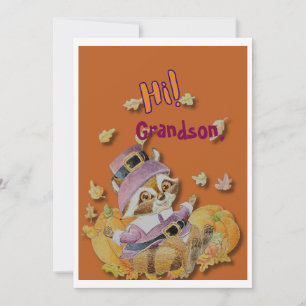 Juvinile Personalised Thanksgiving Holiday Card