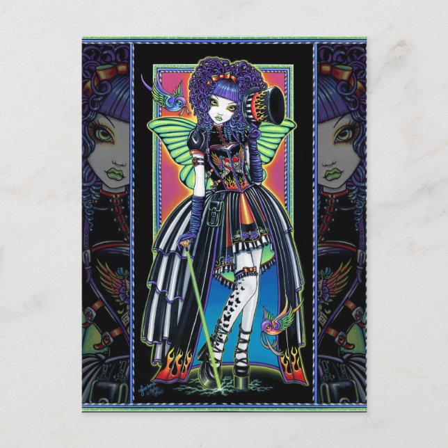 Juxtapose Rainbow Fairy Carnival Postcard (Front)