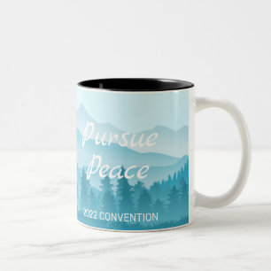 JW 2022 Convention Pursue Peace - Mountain Two-Tone Coffee Mug