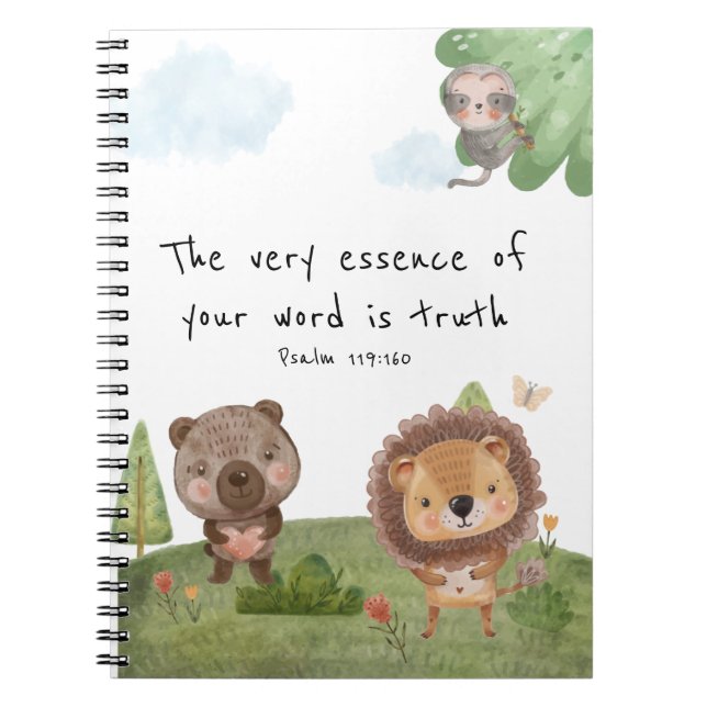 JW 2023 year text Psalm 119:160 safari kids Notebook (Front)