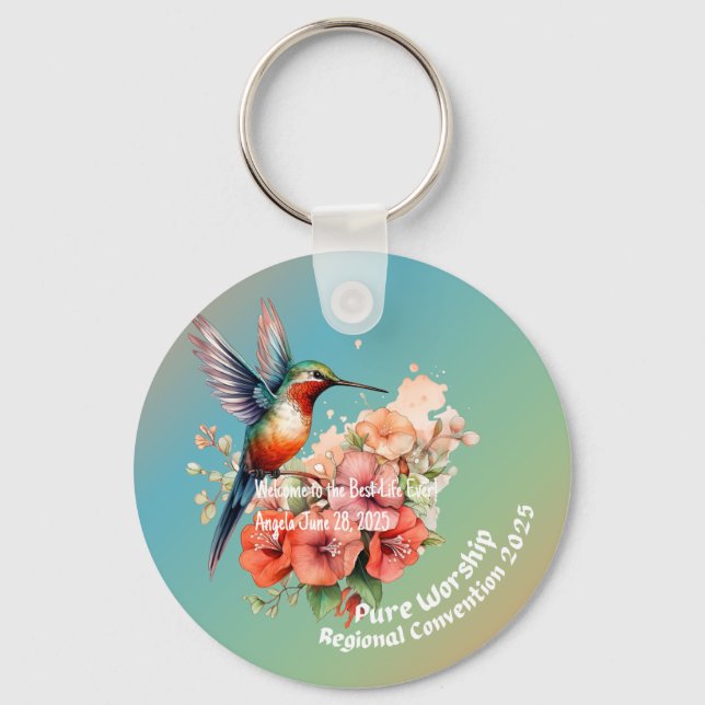 JW 2025 Pure Worship Baptism Keepsake Keychain (Front)