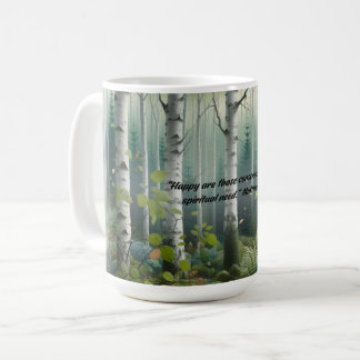 JW 2026 Year Text Birch Tree Landscape Coffee Mug