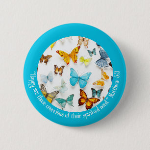 JW 2026 Year Text Colorful Butterflies 6 Cm Round Badge
