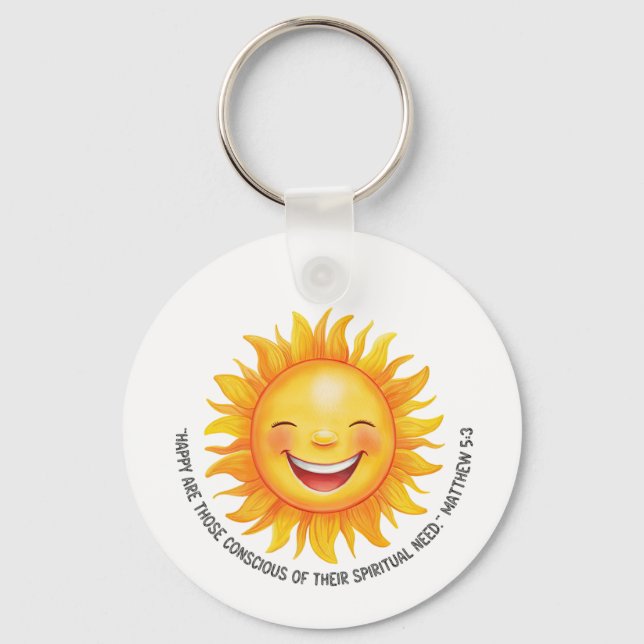 JW 2026 Year Text Matthew 5:3 Sunshine Keychain (Front)