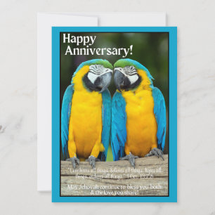JW Anniversary Card - Loving Parrots