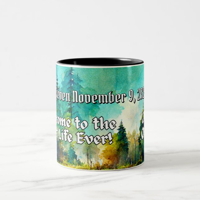 JW Baptism Gift for New Brothers Mountain Scenery Two-Tone Coffee Mug (Center)