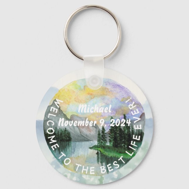 JW Baptism Gift Keepsake Keychain for him (Front)