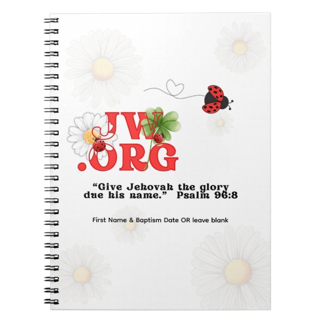 JW Baptism Gift Keepsake - Notebook for Her (Front)