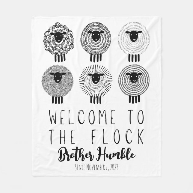 JW Baptism Gift Personalised Welcome to the Flock  Fleece Blanket (Front)