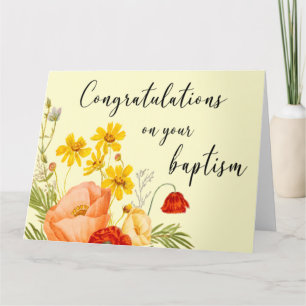 JW Baptism Gifts - Red Flower Greeting Card