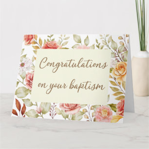 JW Baptism Gifts - Red Flower Greeting Card