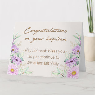 JW Baptism Gifts - Red Flower Greeting Card