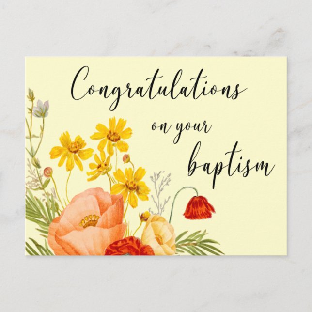 JW Baptism Gifts - Red Flower  Postcard (Front)