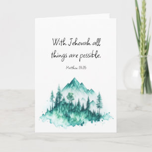 JW Card, Matthew 19:26 JW Folded Greeting Card