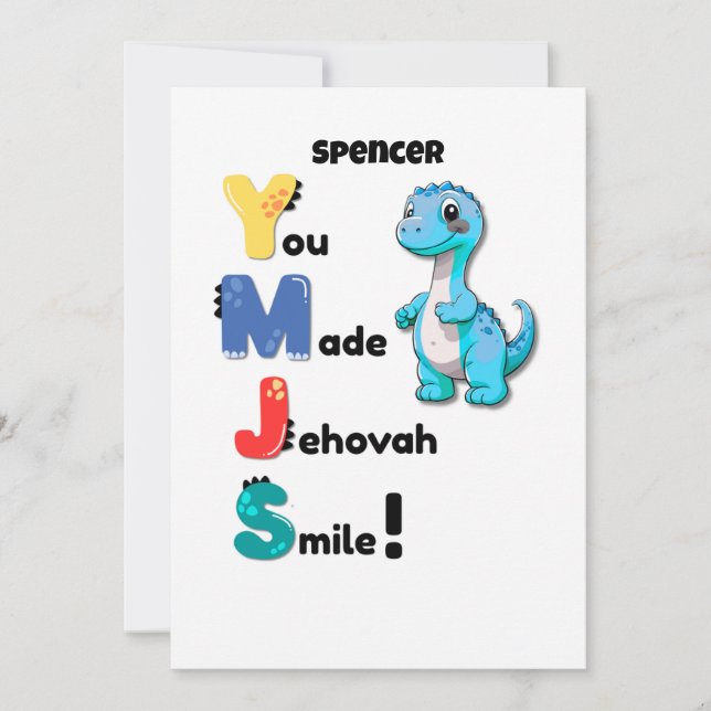 JW Cards for Young Ones - You Made Jehovah Smile! (Front)