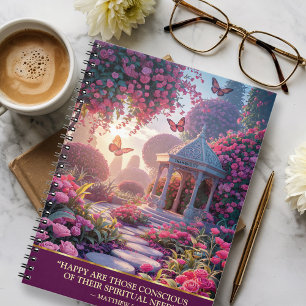 JW Gifts 2026 Year Text Matthew 5:3 Pink Spiral Notebook