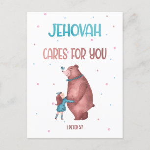 JW Kids Gift-1 Peter 5:7 Jehovah cares for you Not Postcard