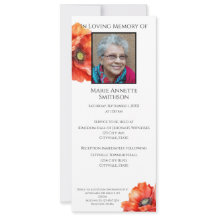 JW Memorial-Funeral Invitation Red Poppy